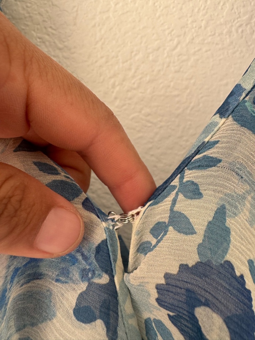 Polo by Ralph Lauren Blue & White Floral V-Neck Maxi Dress- silk - Picture 10 of 13